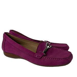Geox Pink Slip On Loafers with Silver Buckle size 37 ½